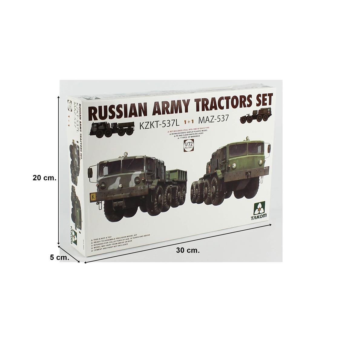 Takom 5003 1/72 Ölçek, Rus Ordusu KZKT-537L ve MAZ-537 Çekici Seti, Plastik Model Kiti