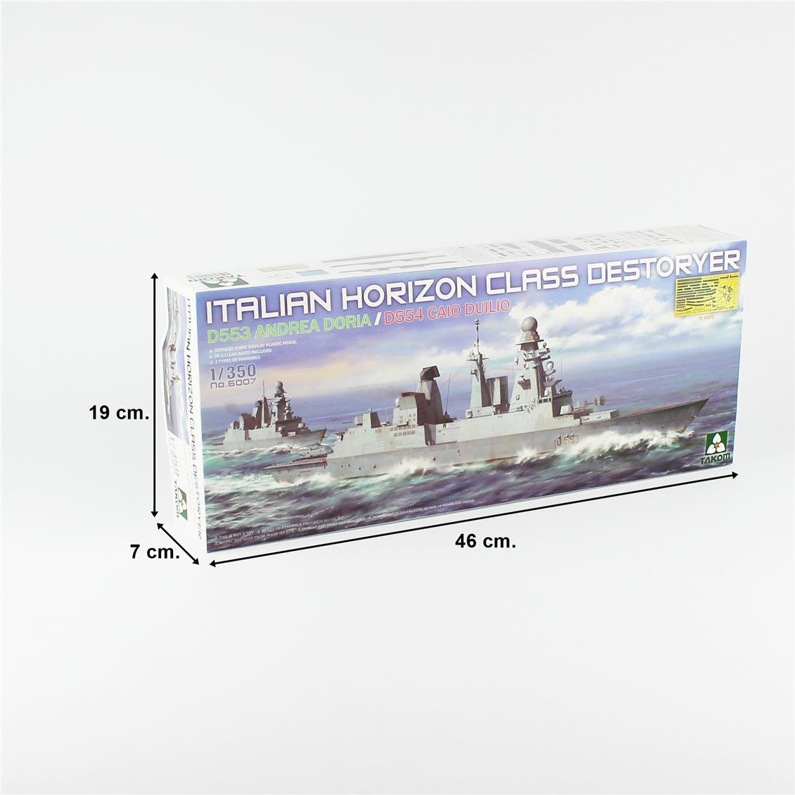 Takom 6007 1/350 Ölçek, Italyan Horizon Sınıfı Destroyer, D553 ANDREA DORIA / D554 CAIO DUILIO, Plastik Model Kiti