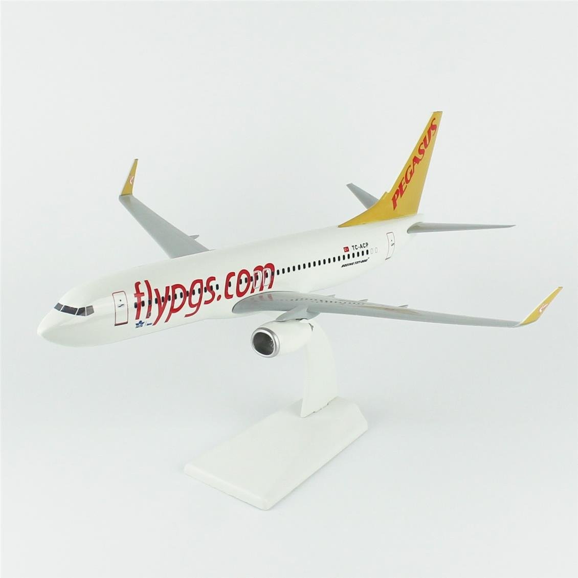 THY032 1/100 Ölçek, Pegasus A320 Yolcu Uçağı, Sergilemeye Hazır Plastik Standlı Model