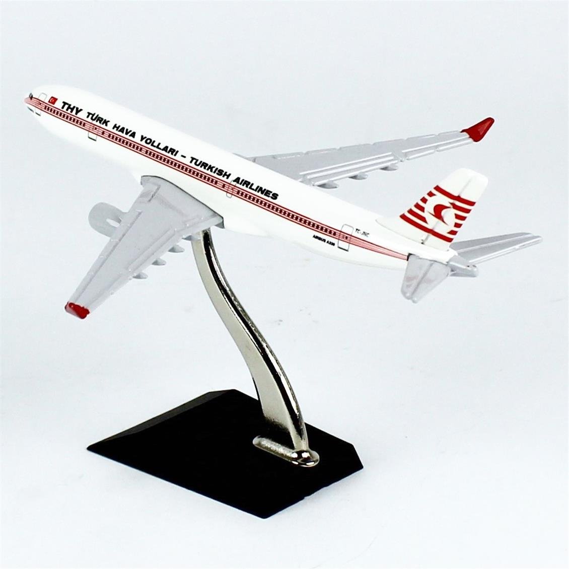 THY057 1/250 Ölçek,  Airbus A330-300, THY Piyama Desenli, Metal Yolcu Uçağı, Sergilemeye Hazır Standlı Model