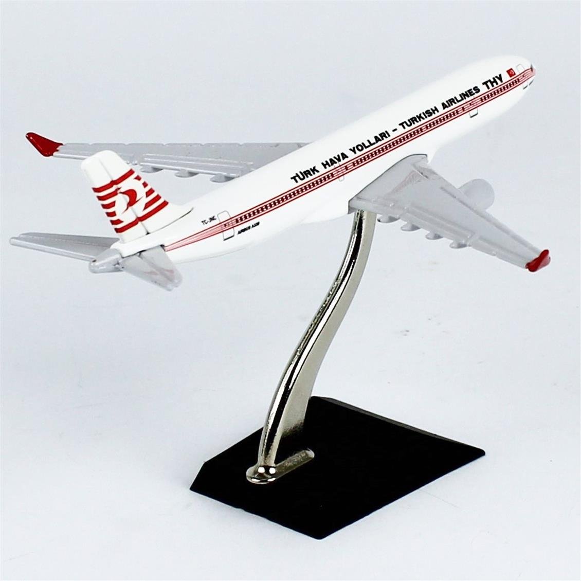 THY057 1/250 Ölçek,  Airbus A330-300, THY Piyama Desenli, Metal Yolcu Uçağı, Sergilemeye Hazır Standlı Model