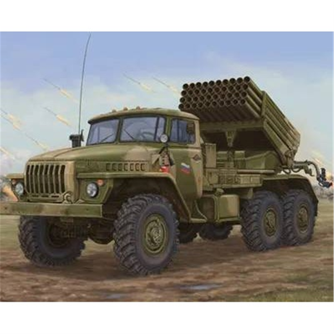 Trumpeter 01014 1/35 Ölçek, Russian BM-21 HAIL MRL, Çok Namlulu Roketatar Plastik Model Kiti
