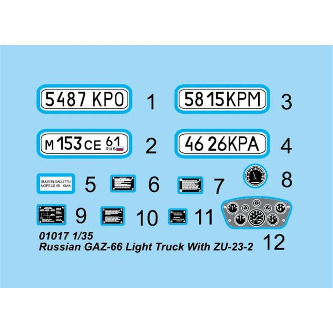 Trumpeter 01017 1/35 Ölçek, Russian GAZ-66 Hafif Askeri Kamyon ve
