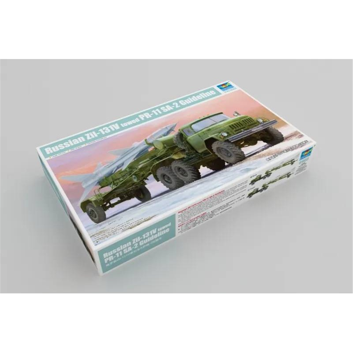 Trumpeter 01033 1/35 Ölçek, Russian Zil-131V towed PR-11 SA-2 Guideline, Çekici Kamyon+Römork+Füze Plastik Model Kiti