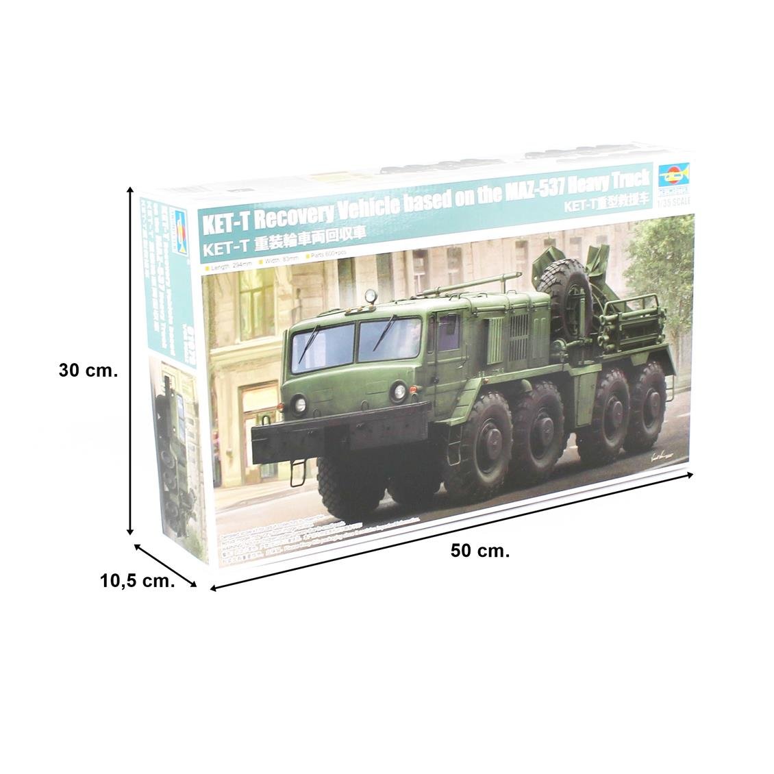 Trumpeter 01079 1/35 Ölçek KET-T Kurtarma Aracı ve MAZ-537 Ağır Kamyonu, Plastik Model Kiti