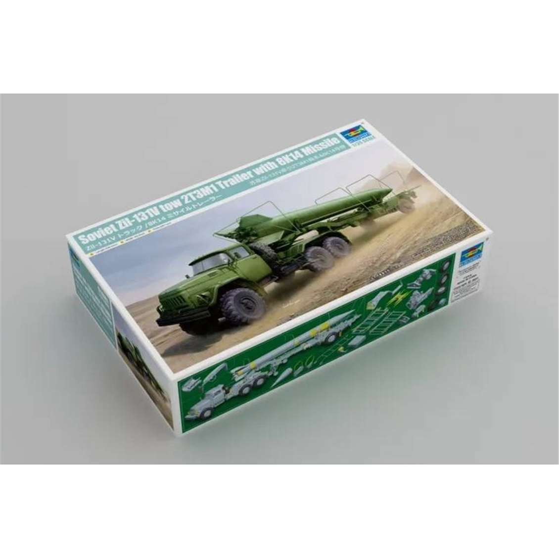 Trumpeter 01081 1/35 Ölçek, Soviet ZiL-131V Çekici ve 2T3M1 Treyler ile 8K14 Füzesi, Plastik Model Kiti