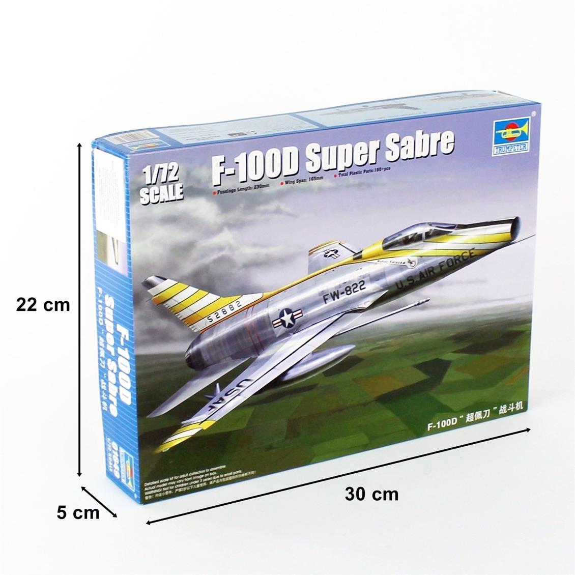 Trumpeter 01649 1/72 F-100D Super Sabre Savaş Uçağı Demonte Plastik Maketi