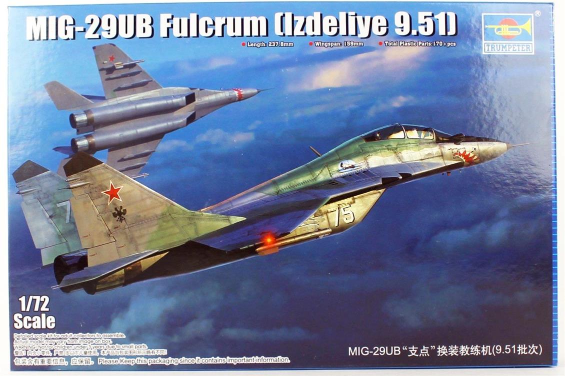 Trumpeter 01677 1/72 MIG-29 UB (Izdeliye 9.51) Fulcrum Savaş Uçağı Demonte Plastik Maketi