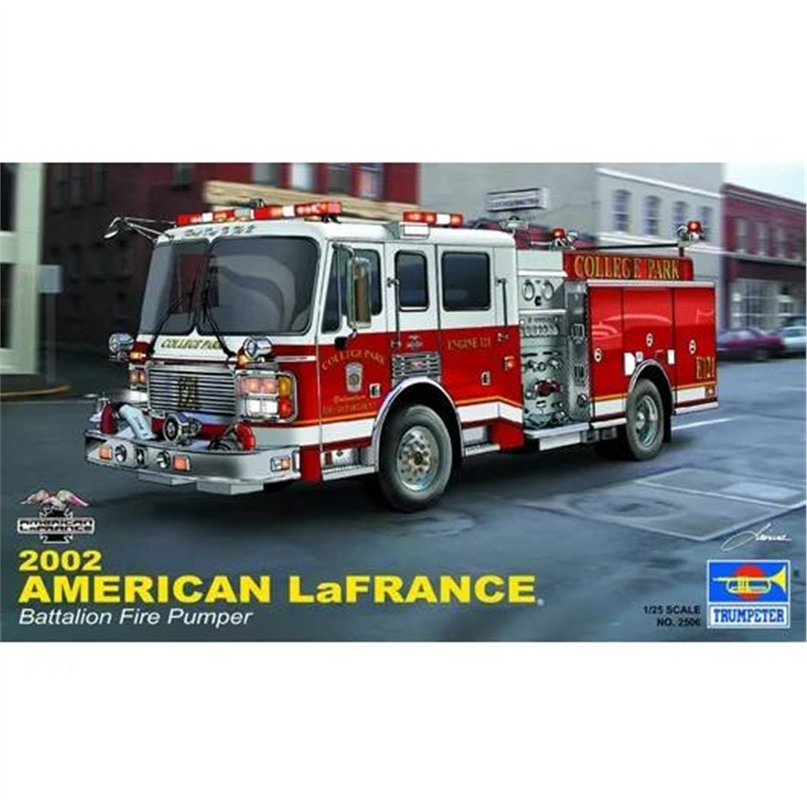 Trumpeter 02506 1/25 Ölçek, American LaFrance Eagle, İtfaiye Aracı Plastik Model Kiti