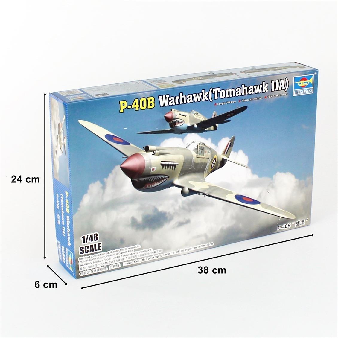 Trumpeter 02807 1/48 Curtiss P-40B Warhawk Savaş Uçağı Demonte Plastik Maketi