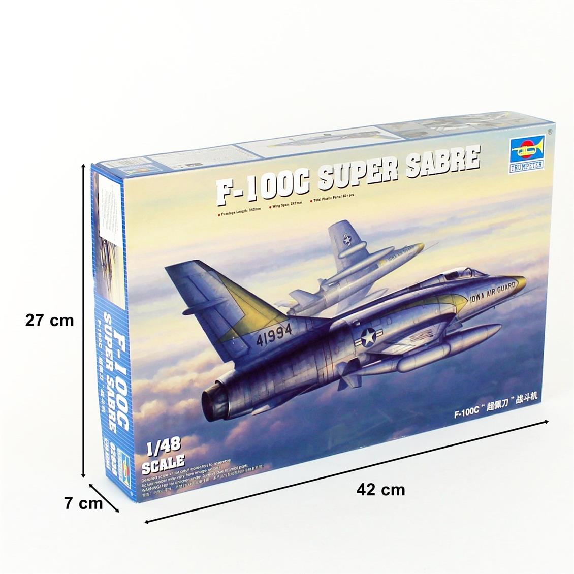 Trumpeter 02838 1/48 F-100C Super Sabre Savaş Uçağı Demonte Plastik Maketi