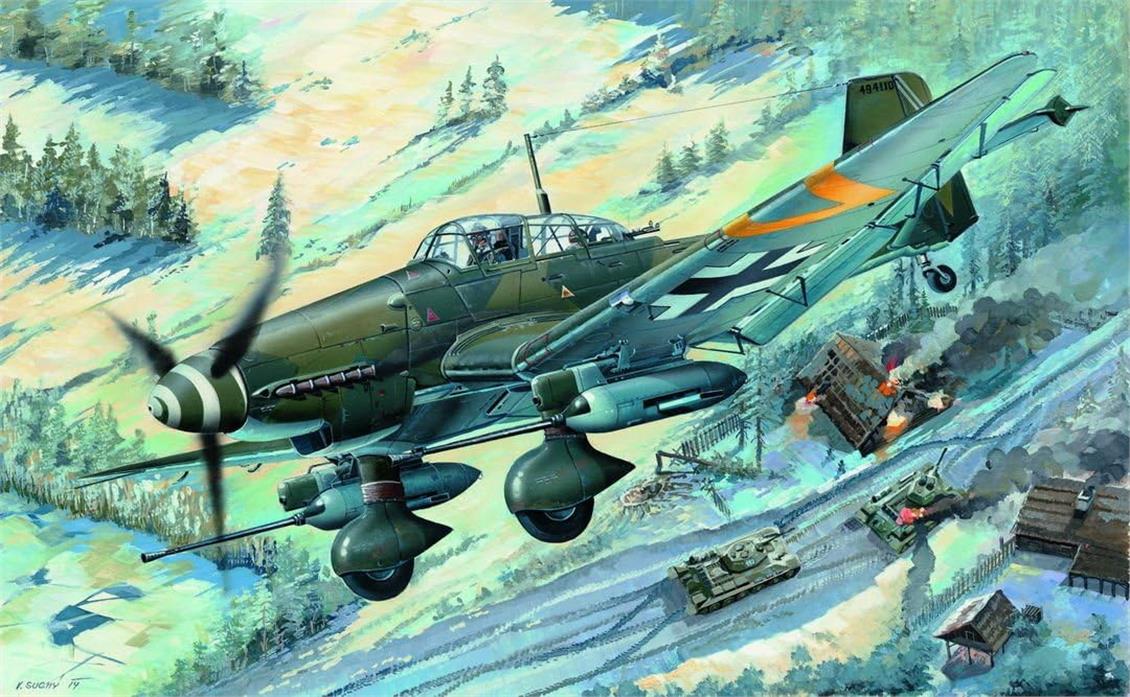 Trumpeter 03218 1/32 Ölçek, Junkers Ju-87G-2 Stuka Savaş Uçağı, Plastik Model kiti