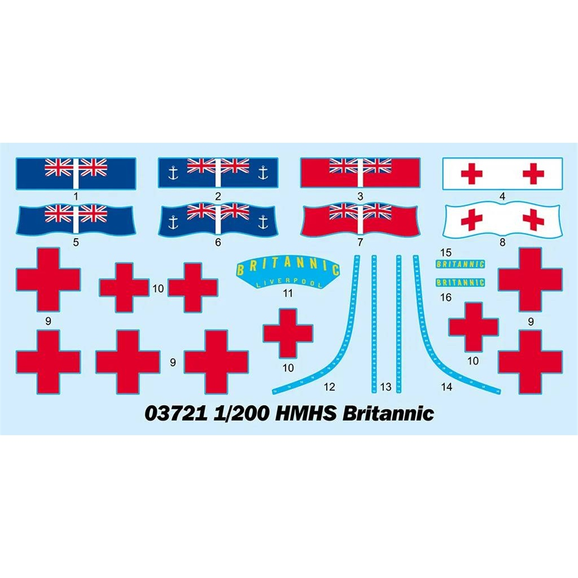 Trumpeter 03721 1/200 Ölçek, HMHS Britannic, Yolcu Gemisi Plastik Model Kiti