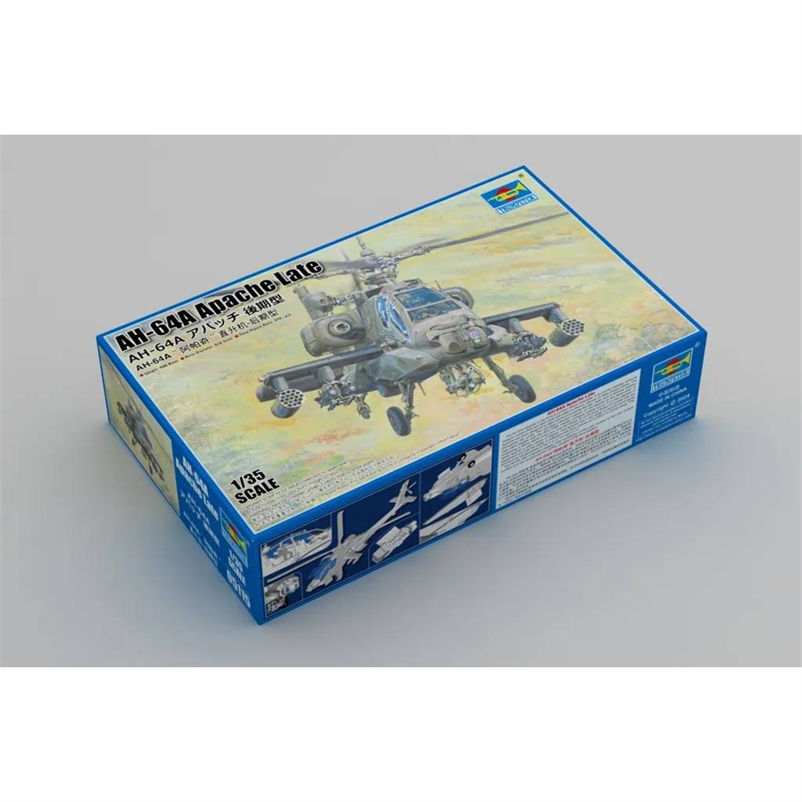 Trumpeter 05115 1/35 Ölçek, AH-64A Apache (Geç Dönem), Askeri Helikopter Plastik Model Kiti
