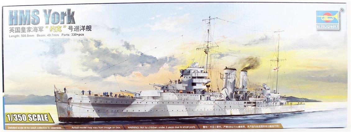 Trumpeter 05351 1/350 HMS York Savaş Gemisi Demonte Plastik Maketi