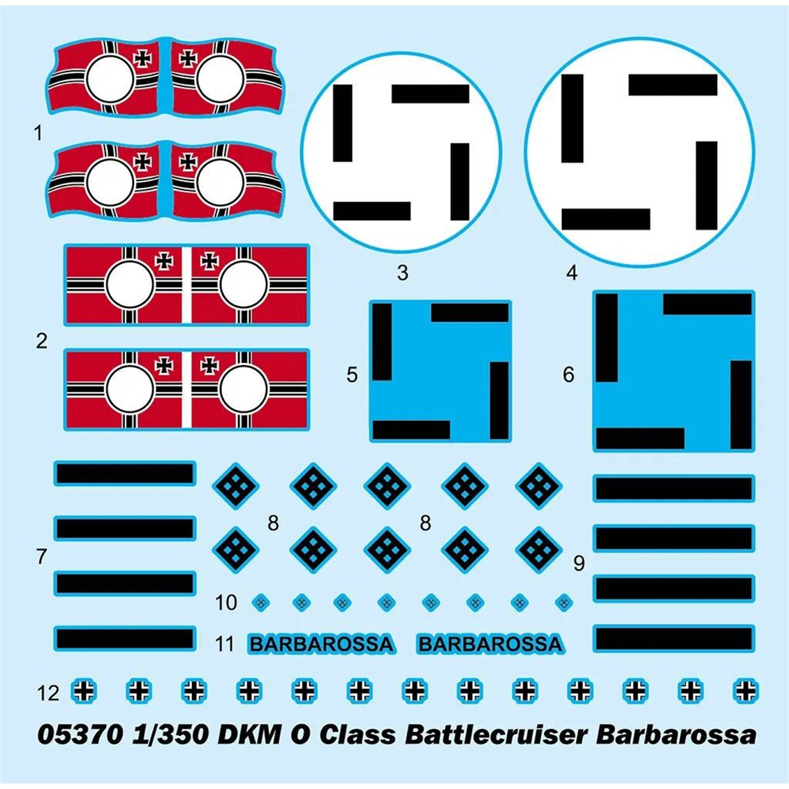 Trumpeter 05370 1/350 Ölçek, DKM Barbarossa, O Sınıfı Savaş Gemisi Plastik Model Kiti