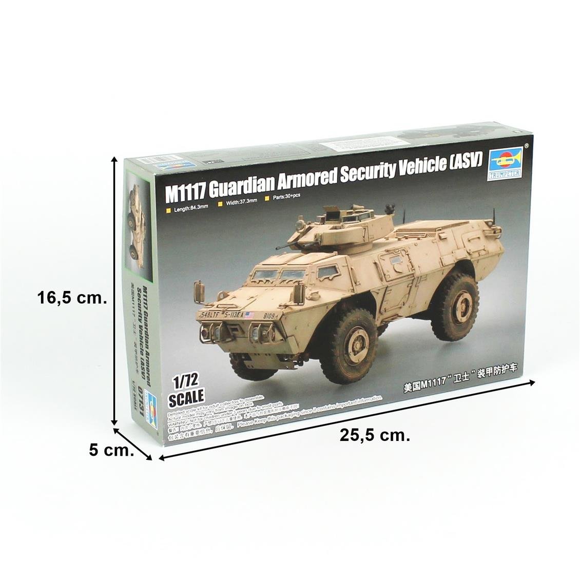 Trumpeter 07131 1/72 Ölçek M1117 Guardian (ASV) Zırhlı Güvenlik Aracı, Plastik Model Kiti