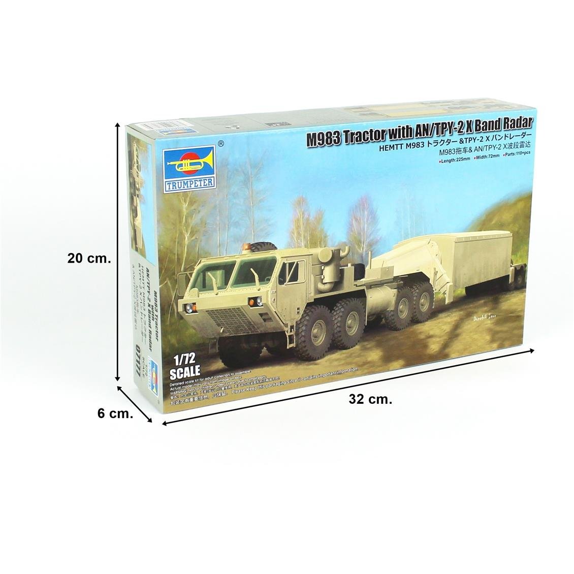 Trumpeter 07177 1/72 Ölçek M983 Çekici ve AN/TPY-2 X Bant Radar Sistemi, Plastik Model Kiti