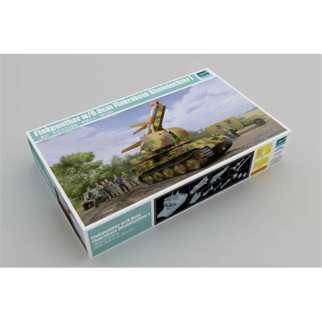 Trumpeter 09532 1/35 Ölçek, Flakpanther w/8,8cm Flakrakete Rheintochter 1, Prototip Uçaksavar Füze Sistemi Plastik Model Kiti