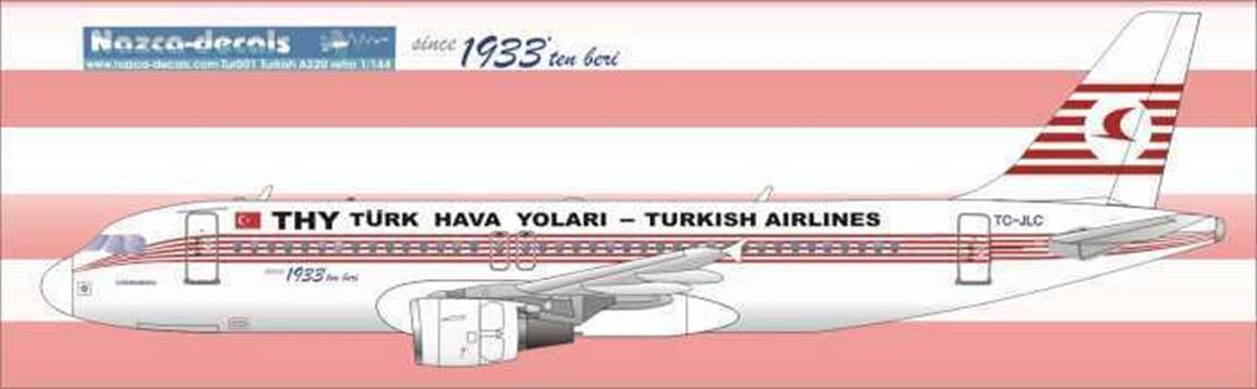 TUR001 1/144 TURKİSH DECAL- A 320-RETRO ANNİVERSAR