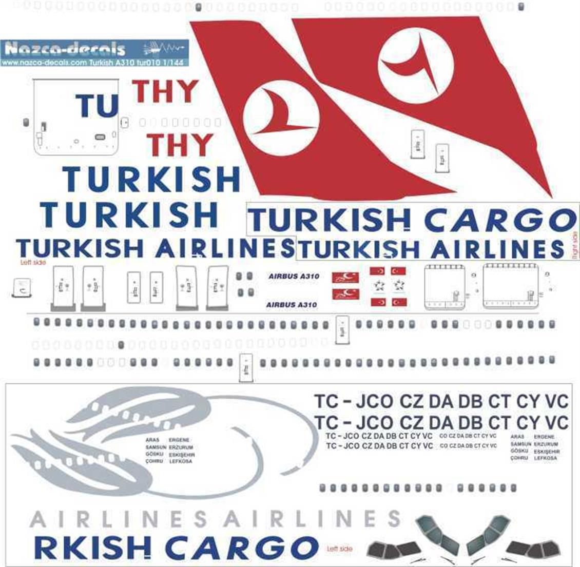 TUR010 1/144 TURKİSH AİRLİNES A310-300