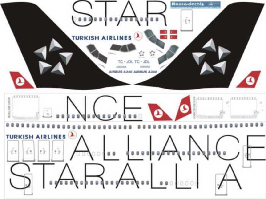 TUR011 1/144 TURKİSH AİRLİNES A340-300 STARALLİANC