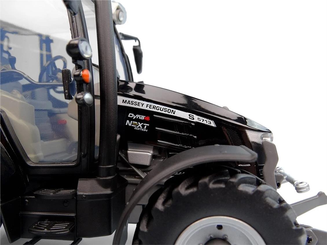 Universal Hobbies UH6258 1/32 Massey Ferguson 5713S, Black Version, Next Edition Traktör, Sergilemeye Hazır Metal Tarımsal Maki
