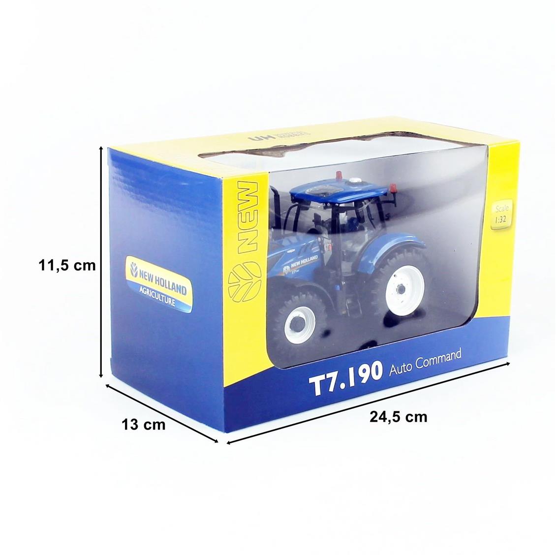 Universal Hobbies UH6363 1/32 New Holland T7.190 Otomatik Komutlu Traktör, Sergilemeye Hazır Metal İş Makinası Modeli