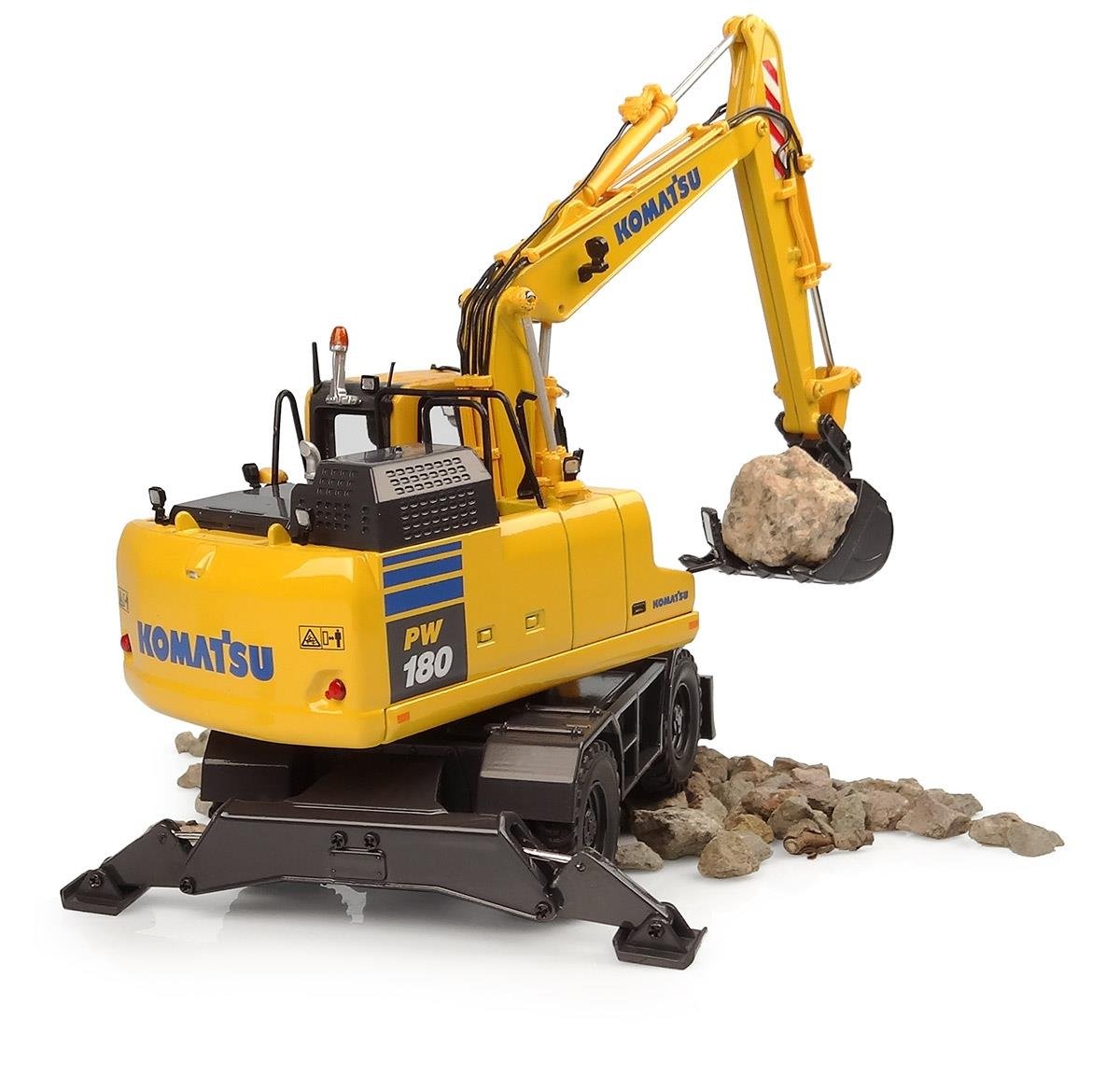 Universal Hobbies UH8162 1/50 Scale, Komatsu PW148-11 Rubber Wheel Bucket Excavator, Ready for Display Agricultural Machinery Model
