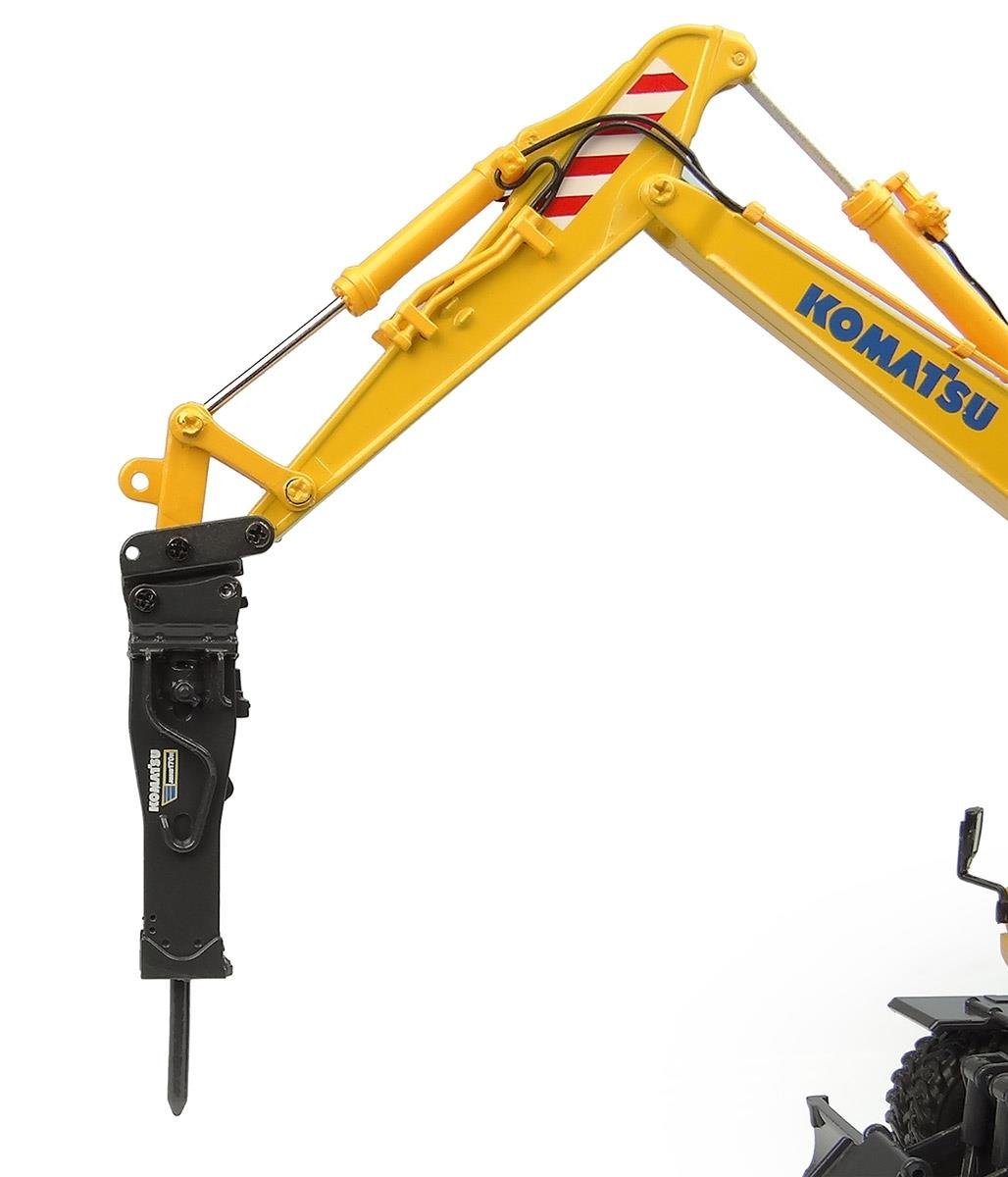 Universal Hobbies UH8162 1/50 Scale, Komatsu PW148-11 Rubber Wheel Bucket Excavator, Ready for Display Agricultural Machinery Model