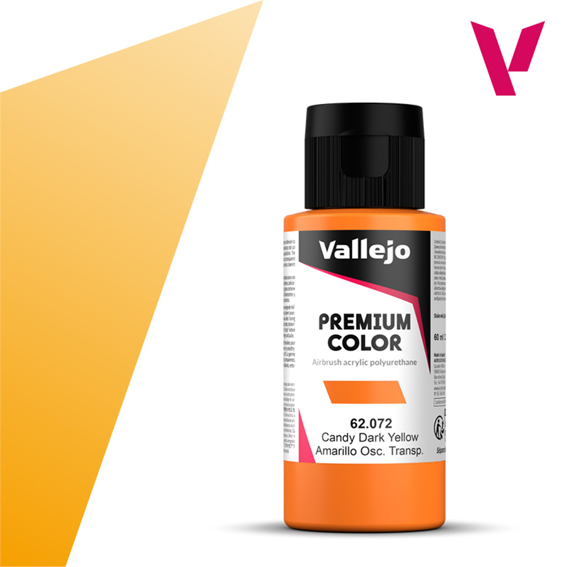 Vallejo 62072 60 ml. Candy Dark Yellow, Premium RC Farbserie Modellfarbe