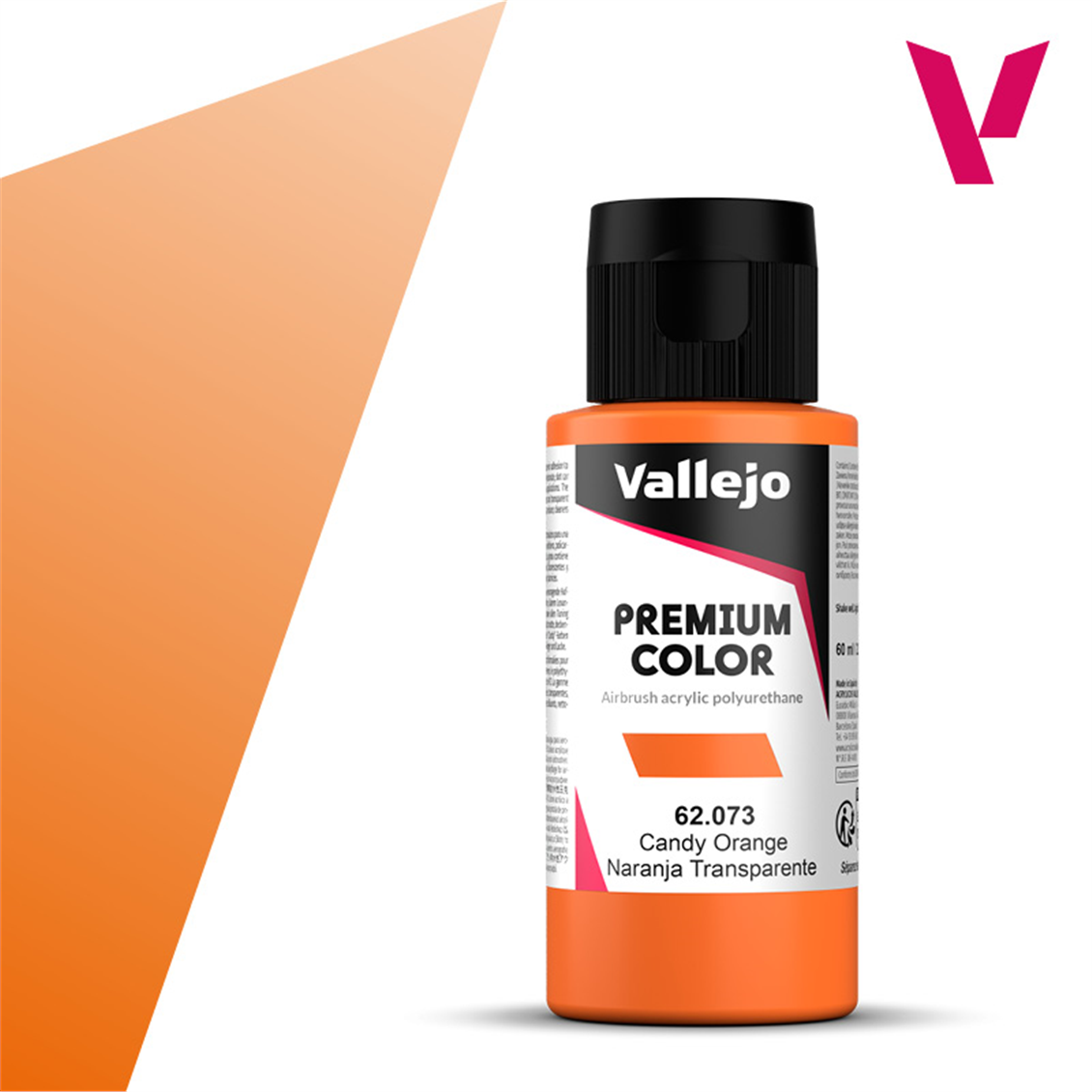 Vallejo 62073 60 ml. Candy Orange, Premium RC Color Series Modellmalerei