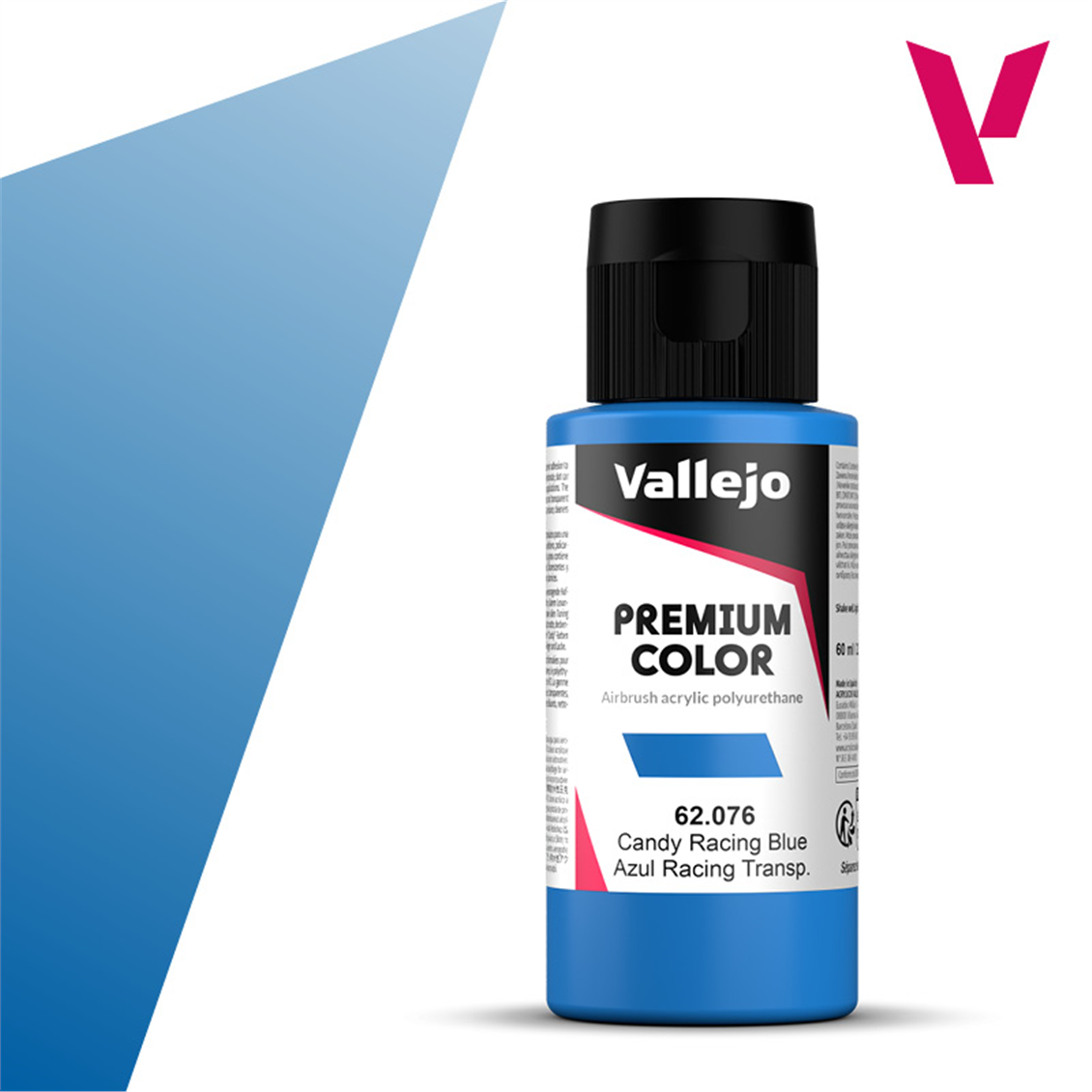 Vallejo 62076 60 ml. Candy Racing Blue, Premium RC Color Series Model Painting