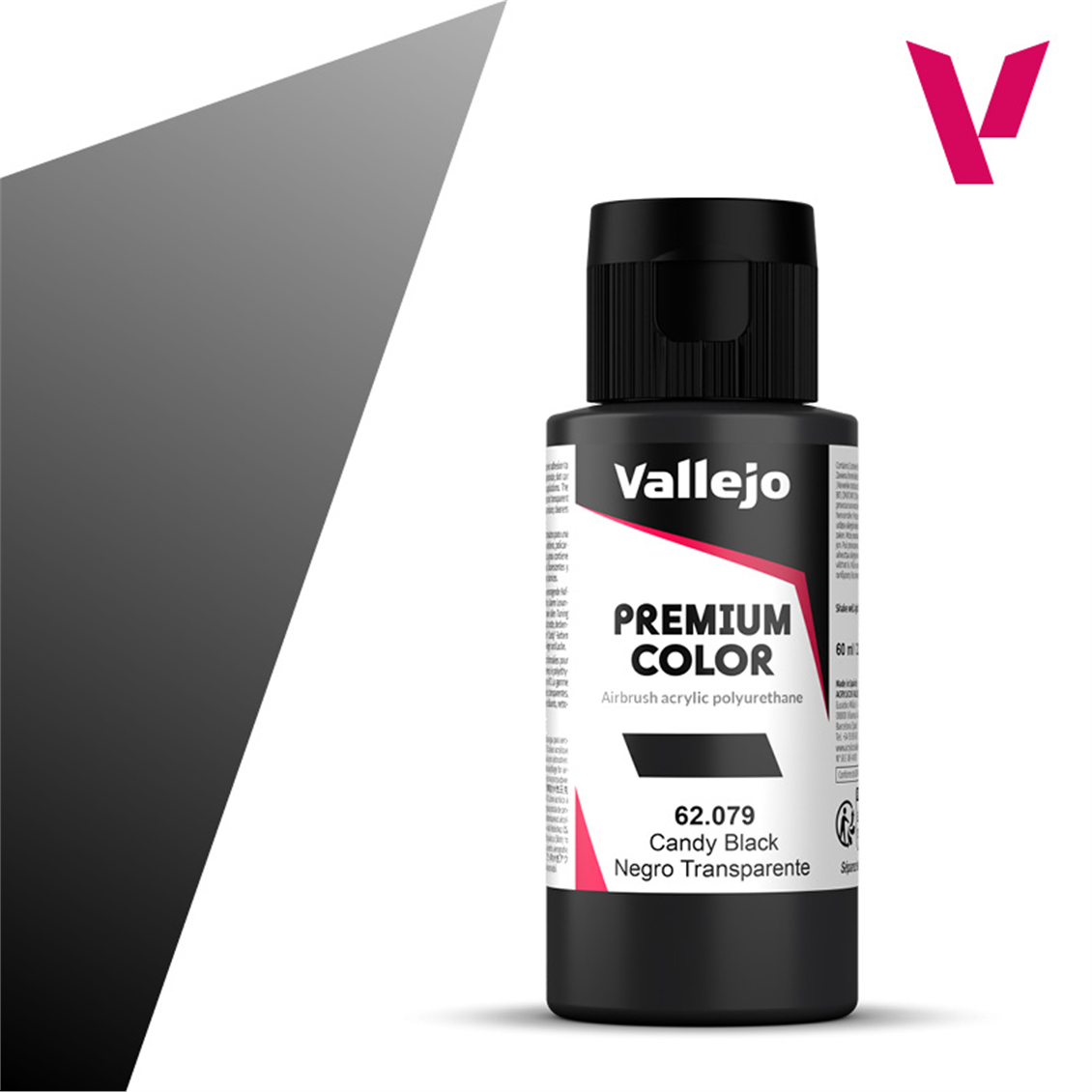 Vallejo 62079 60 ml. Candy Black, Premium RC Color Series Model Painting