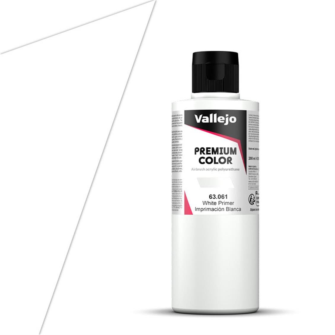 Vallejo 63061 200 ml. White Primer, Premium RC Color Serisi Model Boyası