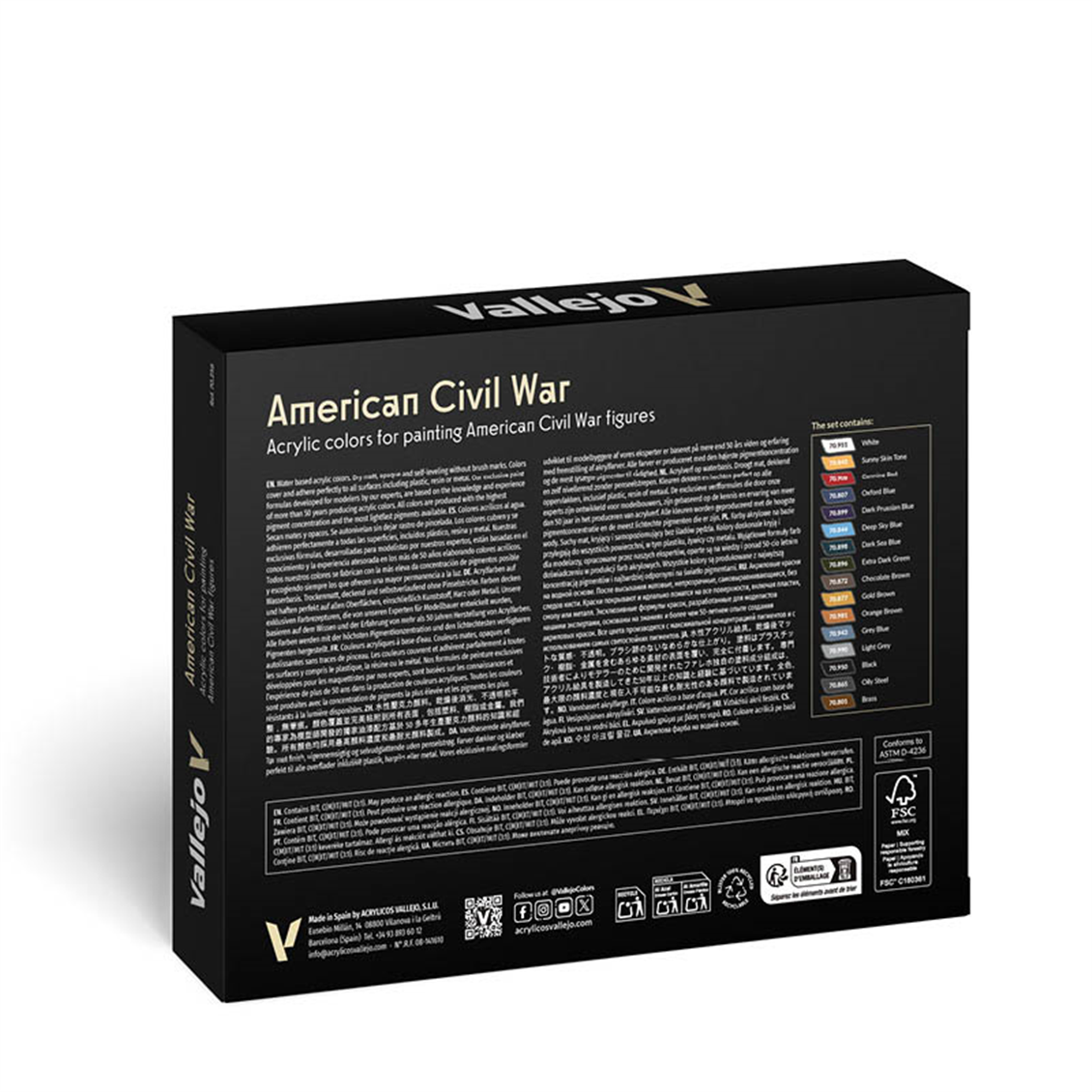 Vallejo 70256 16x18 ml. American Civil War, Model Color Serisi Model Boyası Seti