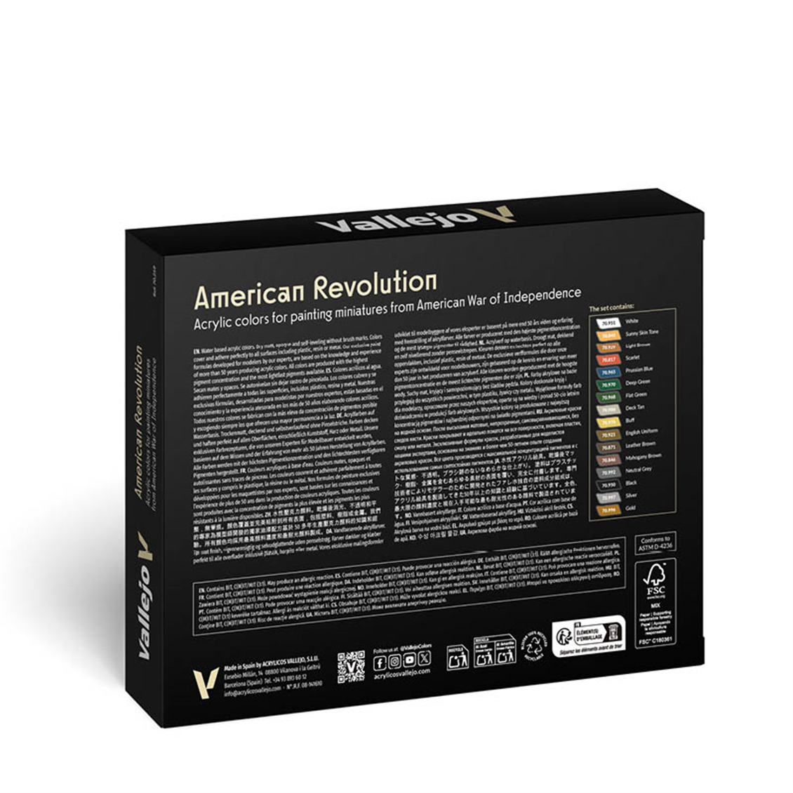 Vallejo 70259 16x18 ml. American Revolution, Model Color Serisi Model Boyası Seti