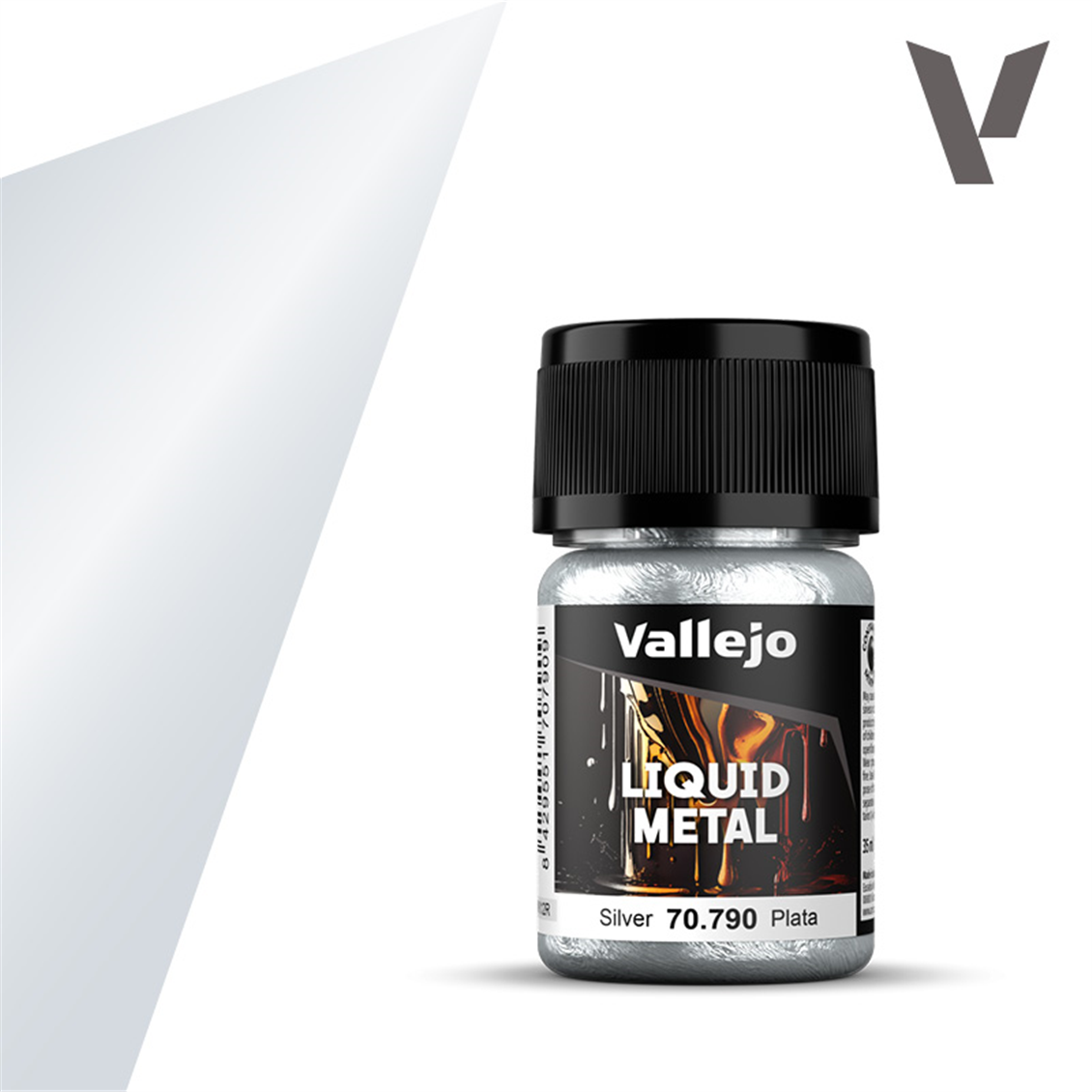 Vallejo 70790 35 ml. (211) Silber (Alkoholbasis), Alkoholmodellfarbe mit Metallpigment