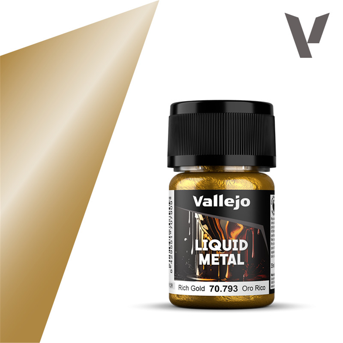 Vallejo 70793 35 ml. (214) reiches Gold (Alkohol), alkoholbasierte Modellfarbe mit Metallpigment