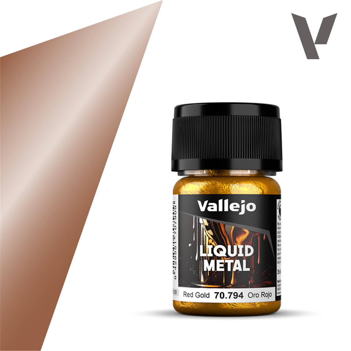 Vallejo 70794 35 ml. (215) rotes Gold (Alkoholbasis), Modellbasis Modellfarbe mit Metallpigment