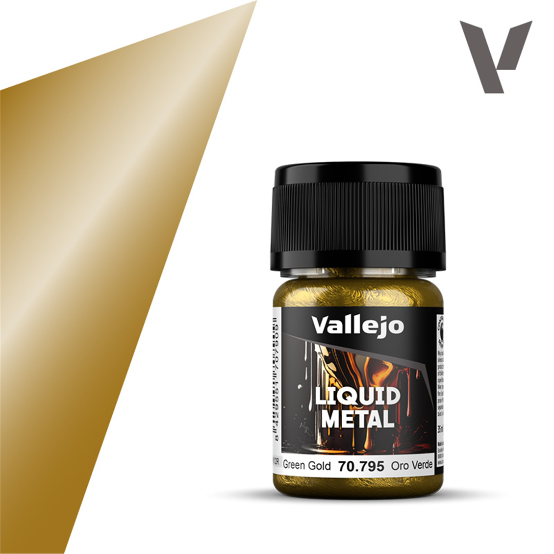 Vallejo 70795 35 ml. (216) grünes Gold (Alkoholbasis), alkoholbasierte Modellfarbe mit Metallpigment