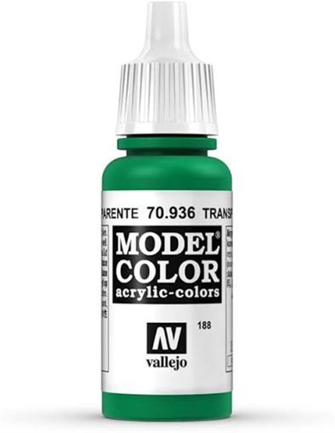 Vallejo 70936 18 ml. (188) Transparent Green-Transparent, Model Color Serisi Model Boyası