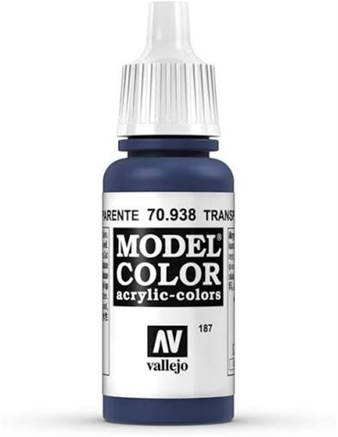 Vallejo 70938 18 ml. (187) Transparent Blue-Transparent, Model Color Serisi Model Boyası