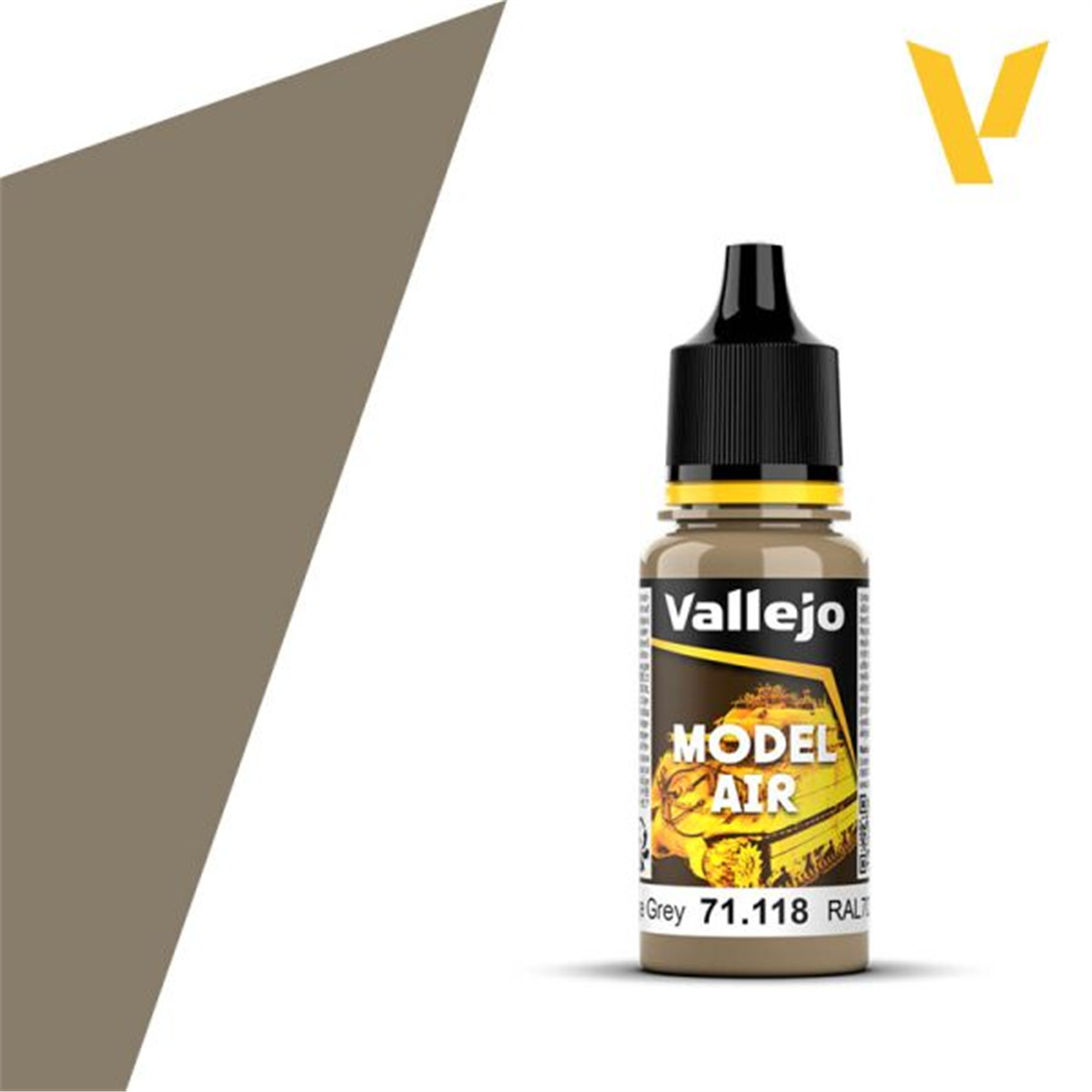 Vallejo 71118 18 ml. Camouflage Grey, Model Air Serisi Model Boyası