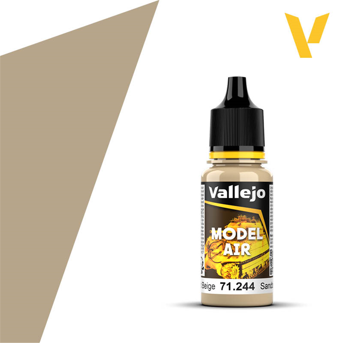 Vallejo 71244 18 ml. Camouflage Sandbeige RAL 1039, Model Air Series Model Paint