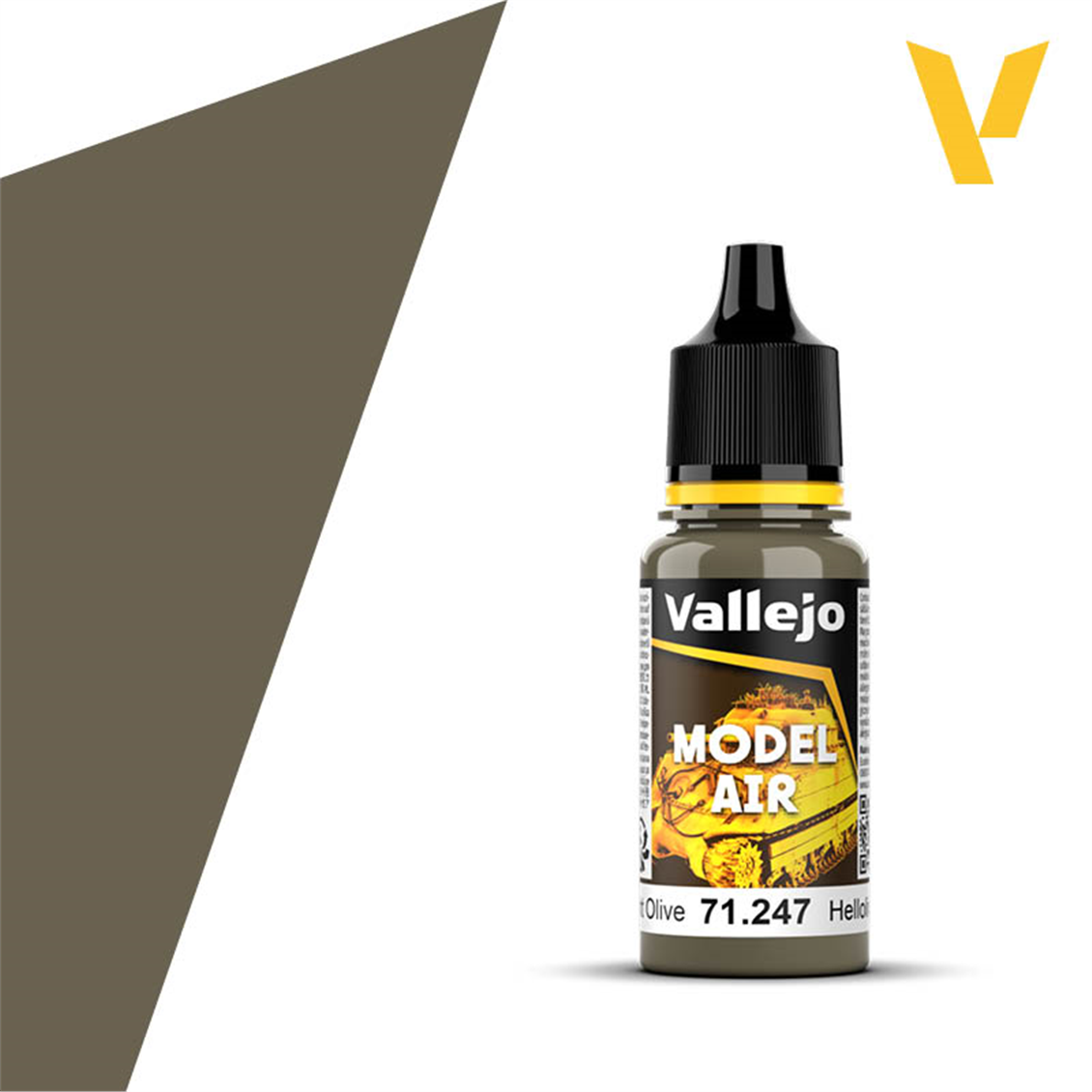 Vallejo 71247 18 ml. Light Olive RAL 6040, Model Air Serisi Model Boyası