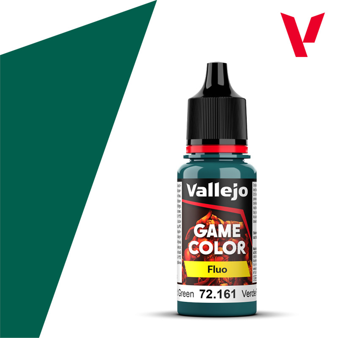 Vallejo 72161 18 ml. Fluorescent Cold Green, Game Color Series Model Paint