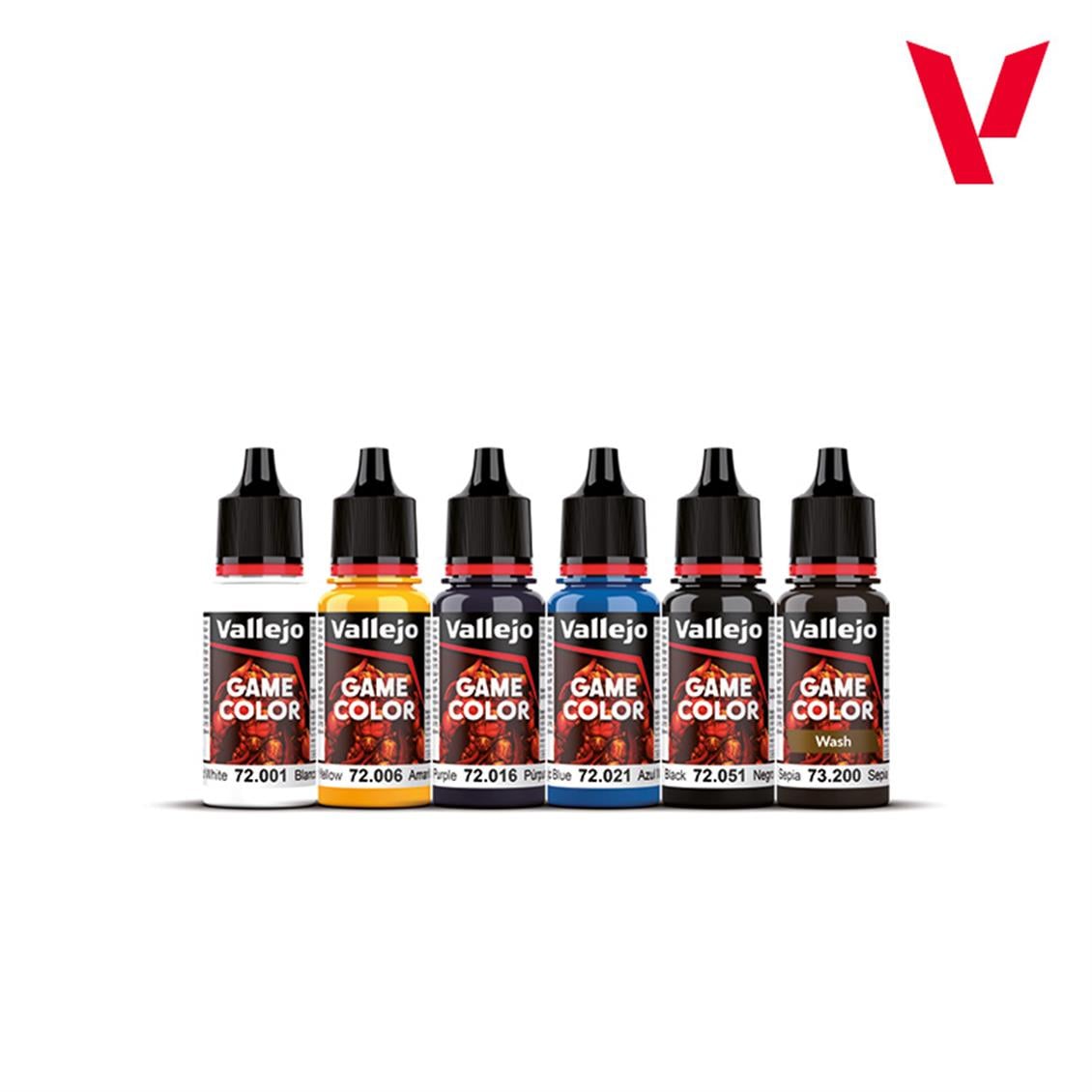 Vallejo 72206 6x18 ml. ve 5xFırça, Ultimate Miniature, Game Color Serisi Model Boyası Seti