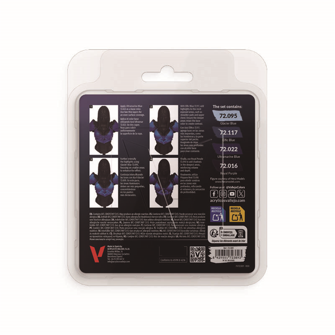 Vallejo 72389 4x18 ml. Ultramarine Color, Game Color Serisi Model Boyası Seti