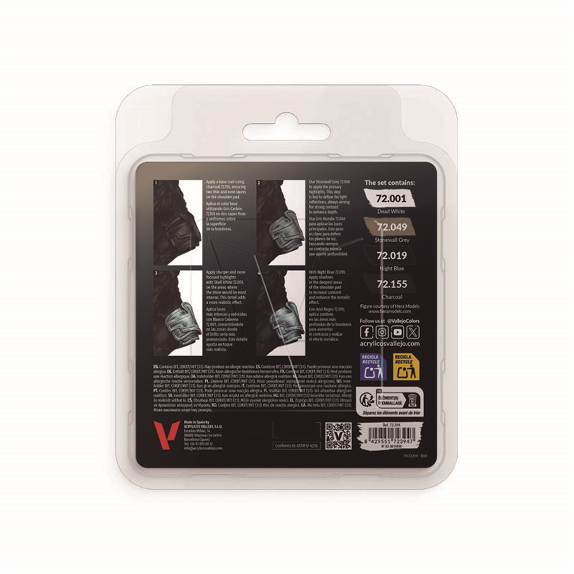 Vallejo 72394 4x18 ml. Silver NMM, Game Color Serisi Model Boyası Seti
